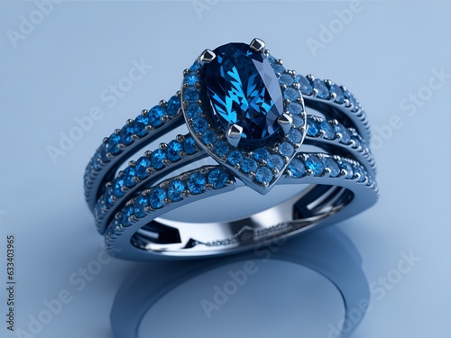 blue diamond transparent gem jewelry shiny shine luxury. Ai Generated
