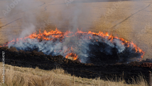 Burning fields of veld / grassland