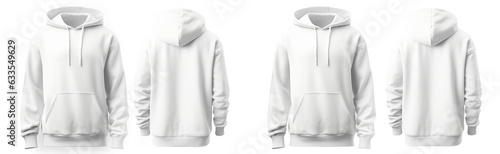 Blank white hoodie mock up. hoodie for design mock up isolated on white background