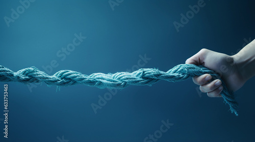A Hand Firmly Holding a Rope of Connection