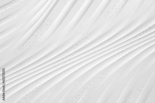 Abstract white stucco stripe wave texture background. Elegance modern geometric bend line art rippling pattern on cement plaster surface textured
