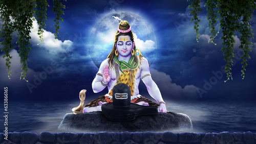 Lord Shiva Indian God 3D Wallpaper,Lord Shiva with colorful background