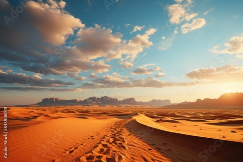 Dunes of Majesty: Captivating Images of Expansive Desert Landscapes, a Visual Journey into the Raw Beauty and Solitude of Arid Regions Generative AI