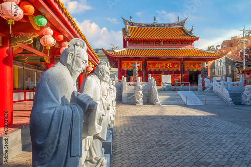 Nagasaki, Japan - Nov 28 2022: Confucius Shrine (Koshi-byo) built in 1893 by Nagasaki's Chinese community dedicated to the revered Chinese philosopher Confucius in Japan