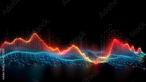 Abstract digital sound wave. Vector illustration, Futuristic technology style