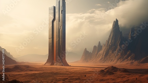 huge science fiction monolith