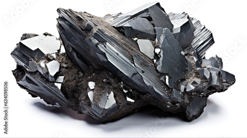 Beauty in Black: Unique Hematite Mineral Formation from Utah - Bright, Shiny and Carbon-Charged Crystal Fossil. Generative AI