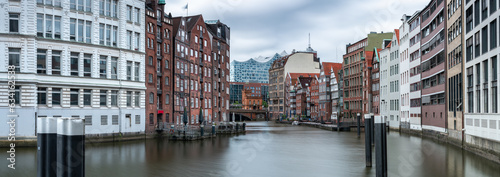 Historic Nikolaifleet canal in Hamburg, Germany