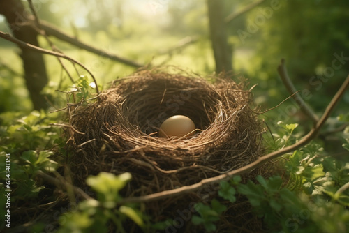 bird nest with eggs