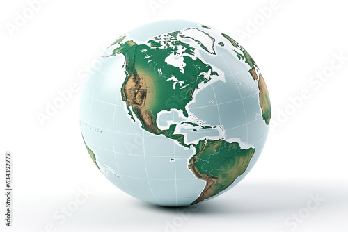 Planet earth with white isolate on USA view