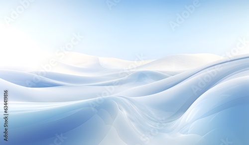 Abstract blue background with smooth lines and waves, 3d render