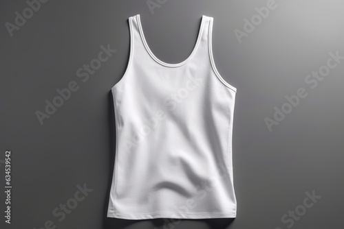 Blank White Tank Top Shirt Mock up. blank tank top shirt for design mock up isolated on grey background.