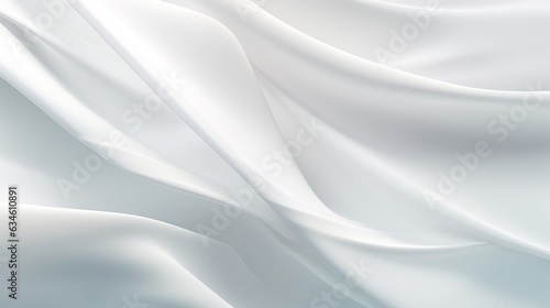 Generative AI : White cloth background abstract with soft waves.