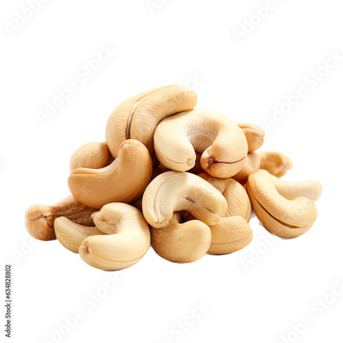  a pile of Cashew nuts in a Food-Themed, photorealistic illustration in a PNG, cutout, and isolated. generative ai