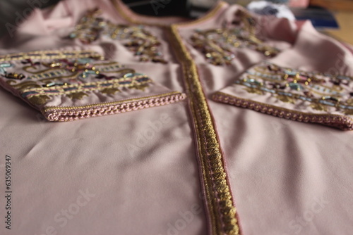Moroccan jellaba Embroidery Details. women clothing.