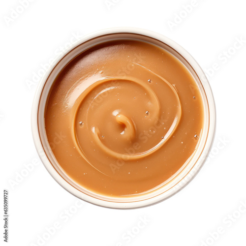 Gravy sauce isolated on white transparent background, PNG. Thanksgiving holiday turkey sauce top view