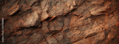 Dark red orange brown rock texture with cracks. Close-up. Rough mountain surface. Stone granite background for design. Nature.