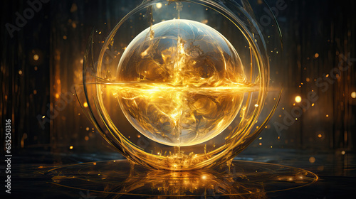 Ball of golden spiritual ethereal energy