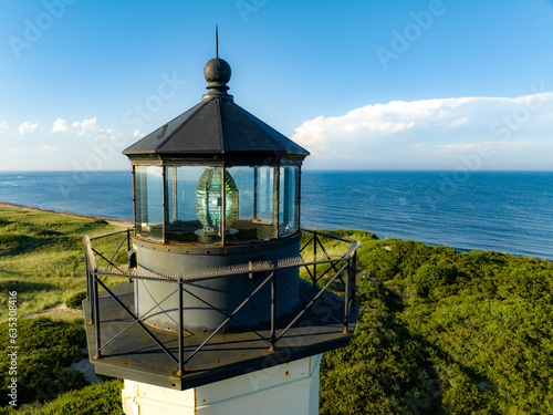 Late afternoon summer photo of the North Lighthouse, New Shoreham, Block Island, Rhode Island. 