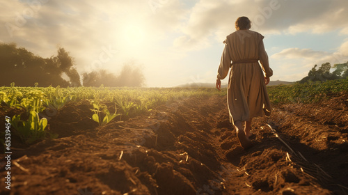 The sower went out to sow. The photo can be used to illustrate the gospel parables