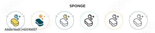 Sponge icon in filled, thin line, outline and stroke style. Vector illustration of two colored and black sponge vector icons designs can be used for mobile, ui, web