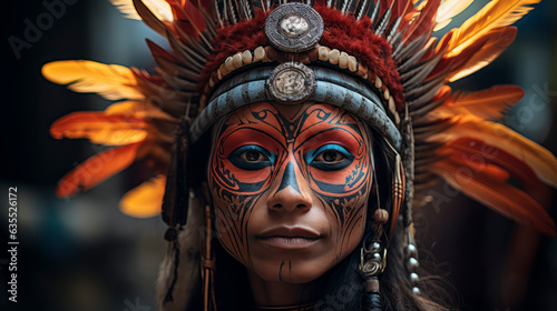 Native Inka woman portrait, AI Generated