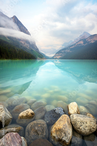 Lake Louise.Beautiful Nature and Tranquility.Banff National Park, Canadian Rockies, Alberta, Canada...Banff National Park, Alberta, Canada