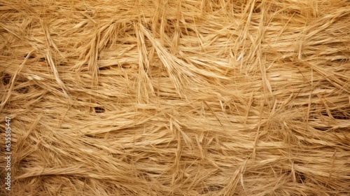 Close up dry straw texture wall background.