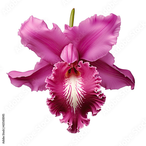 transparent background with isolated magenta cattleya orchid