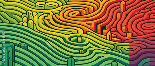 Background abstract maze illustration pattern, with lines illustration