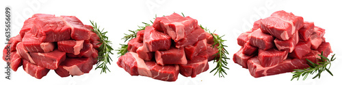fresh beef isolated on transparent background ,raw meat cut out ,generative ai
