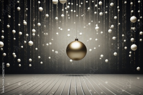 Background with christmas decoration, holiday and xmas concept. Generative AI