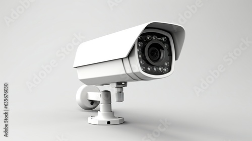 security camera isolated on white. generative ai