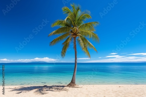 palm trees on the beach Created with generative Ai