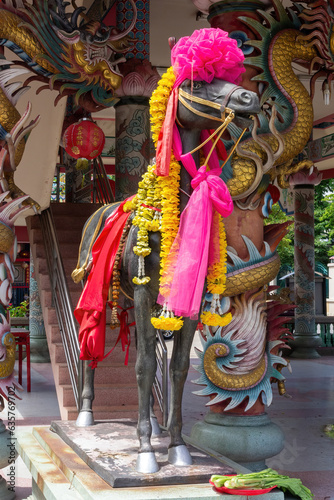 Horse statue, Gong Wu shrine, Thonburi, Bangkok, Thailand.