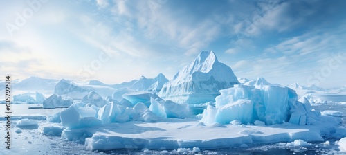 Iceberg mountains. Generative AI technology.