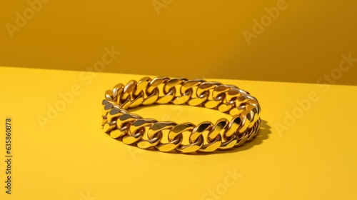 gold bracelet on gold background