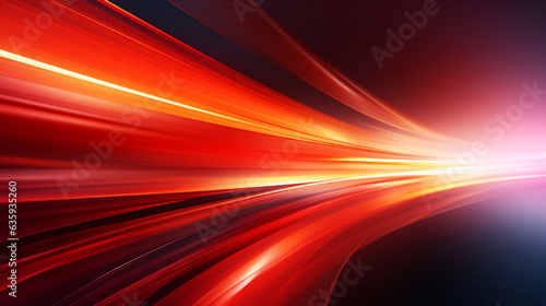 Energetic banner illustration featuring abstract speed and vibrant luminosity - Rapid motion blur gives rise to a striking pattern of bold red straight lines, akin to dynamic laser 