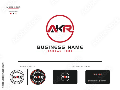 Initial Luxury AKR Business Logo, Monogram akr Logo Letter Design