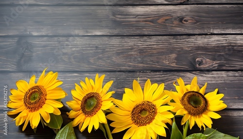 sunflowers on wooden background, sunflower, flower, yellow, summer, nature, sunflowers, flowers, 