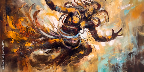 Shiva is one of the most important Hindu deities. He is often depicted dancing in a trance-like state called Tandava. The dance symbolizes the continuous cycle of creation, preservation 