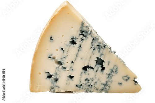 Isolated Blue Stilton Cheese on Transparent Background, Generative Ai