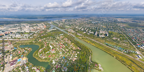 Volgograd, Russia. Krasnoarmeisky district. Volga-Don Canal. Aerial view