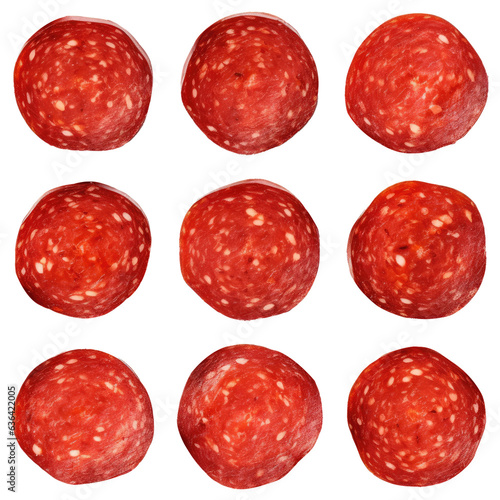 Pepperoni Set Isolated on Transparent Background 