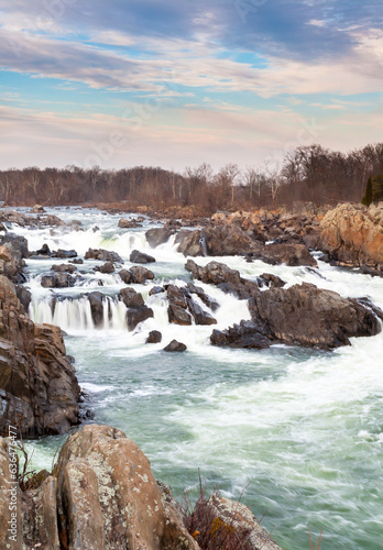 Whitewater rapids on the Potomac River at Great Falls Park, VA