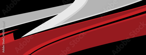 Van car decal wrap design vector. Red and grey racing background.