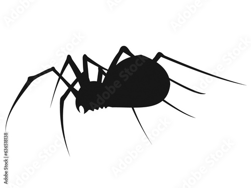 Isolated image of a large spider on a png file at white background. Royalty high-quality free stock photo image of black silhouette of tarantula spider. Dangerous insect