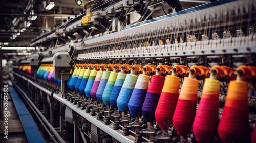 Bobbins with colored thread for industrial textile machines