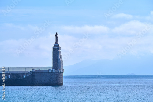Statue Of El Santo In The Port Of Tarifa