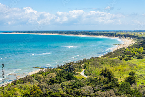 Conche des Baleines beach on the Ile de Ré island on a sunny day in France